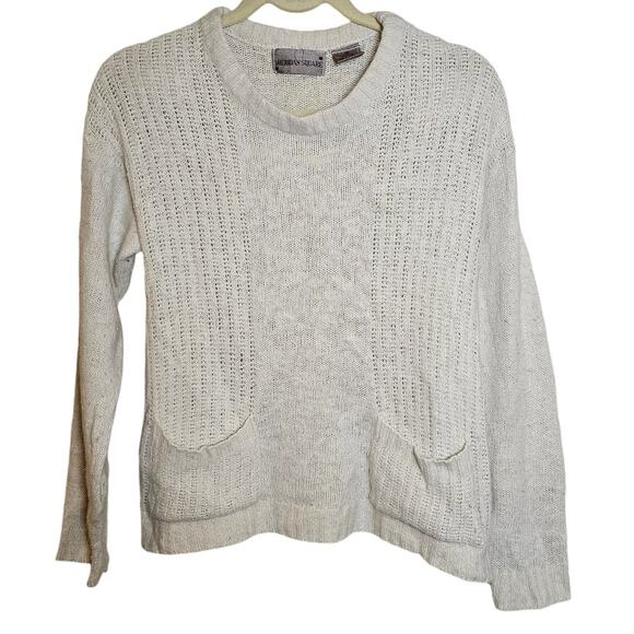 Sheridan Square Sweater Women Size Medium Silk Angora Vintage Cozy Pockets - Picture 2 of 13
